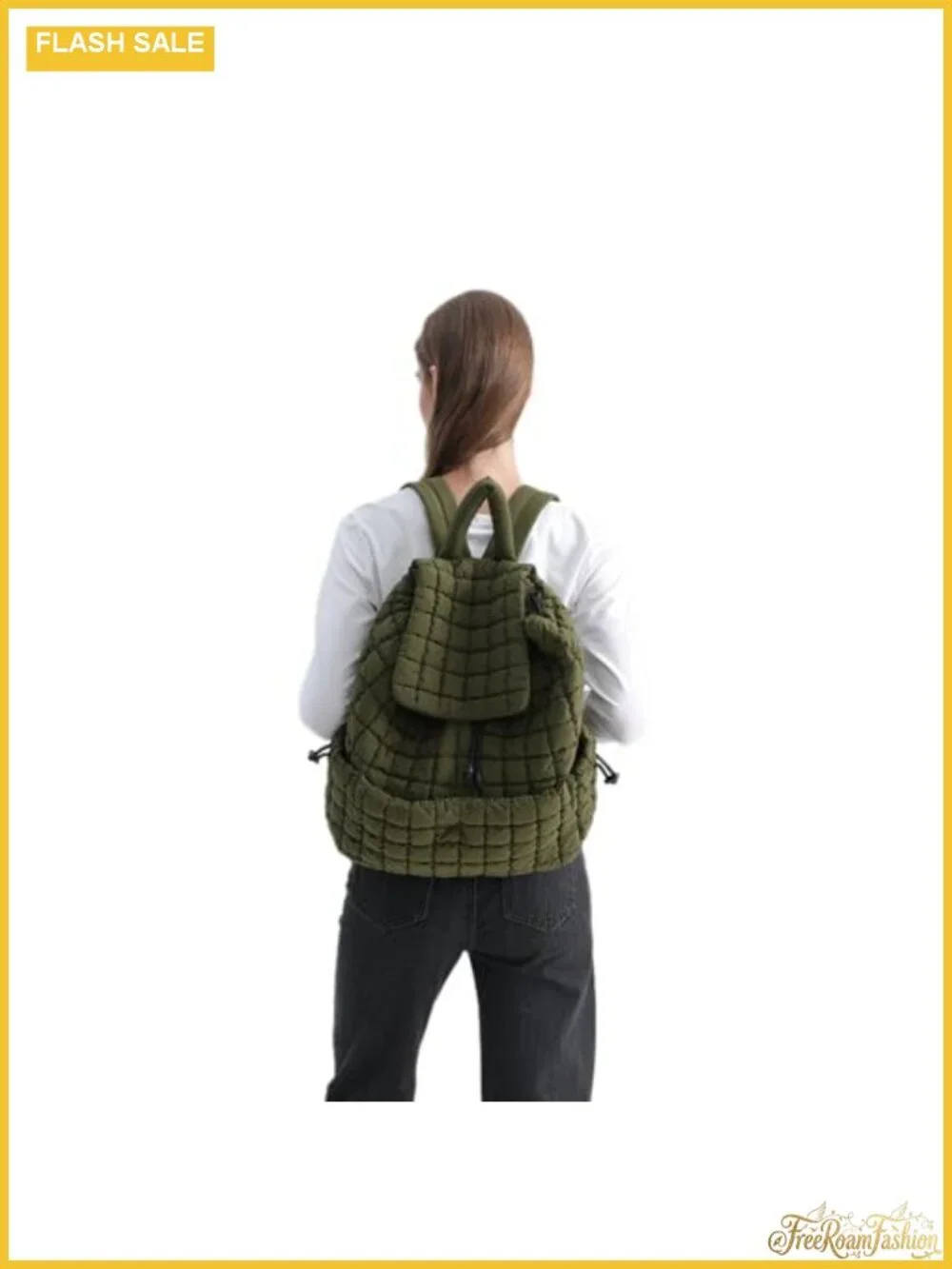 Quilted Nylon Puffer Backpack Women Lightweight Daypack Travel Gym Laptop
